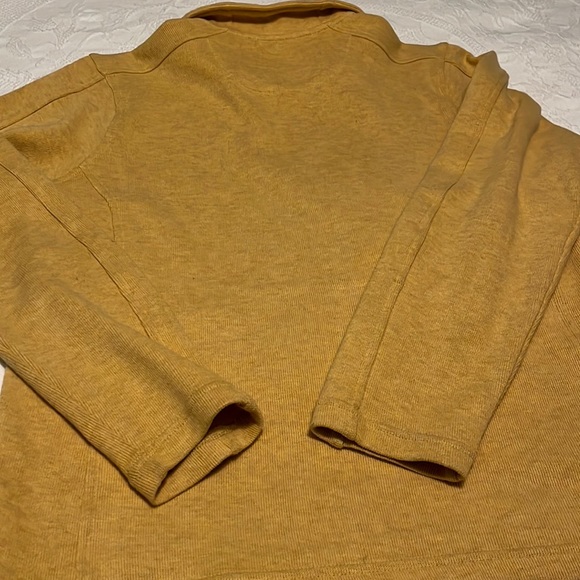 Orvis yellow cotton half zip pullover size large - Picture 6 of 9
